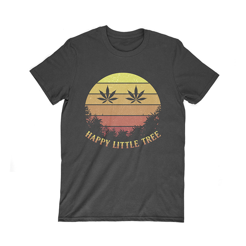 Happy Little Tree Cannabis Funny T-Shirt