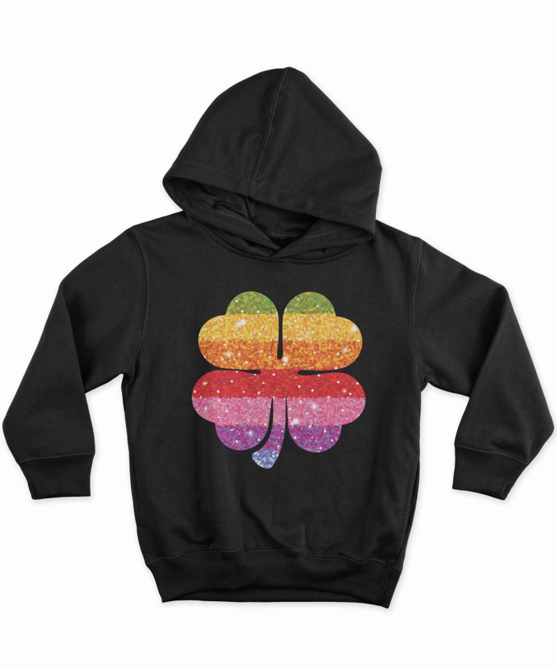 Cute Shamrock Colorful Glitter Hoodie Sweatshirt
