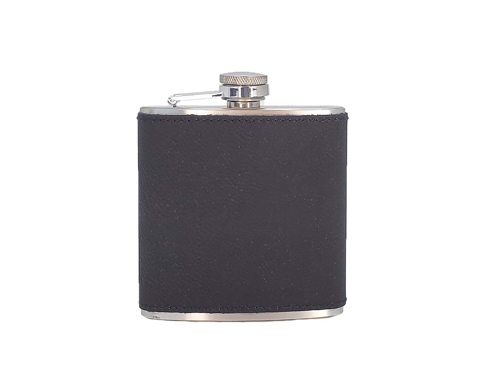 black whiskey flask