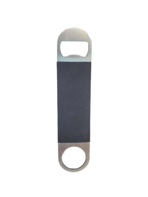 plain black leather bottle opener for customization