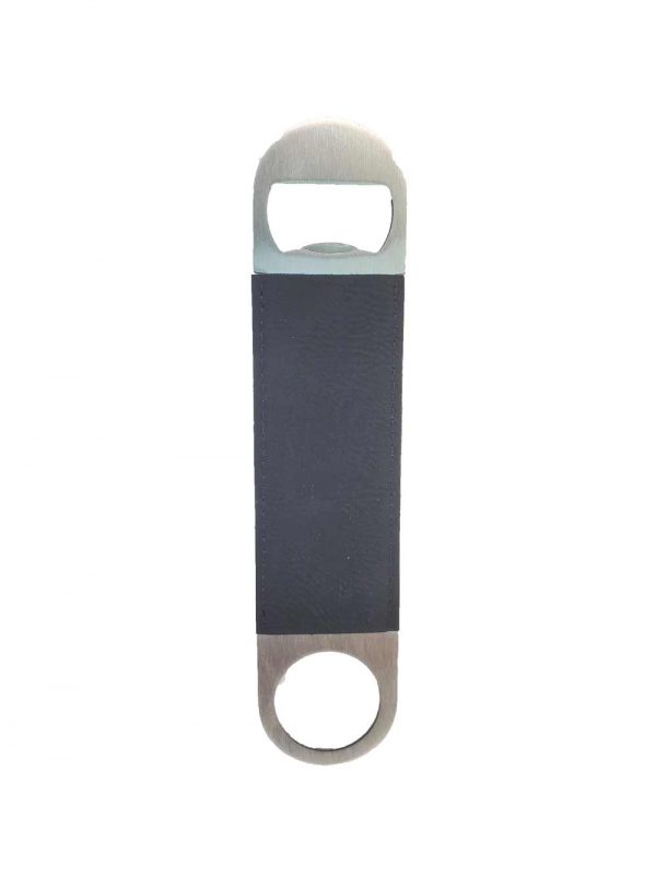 plain black leather bottle opener for customization