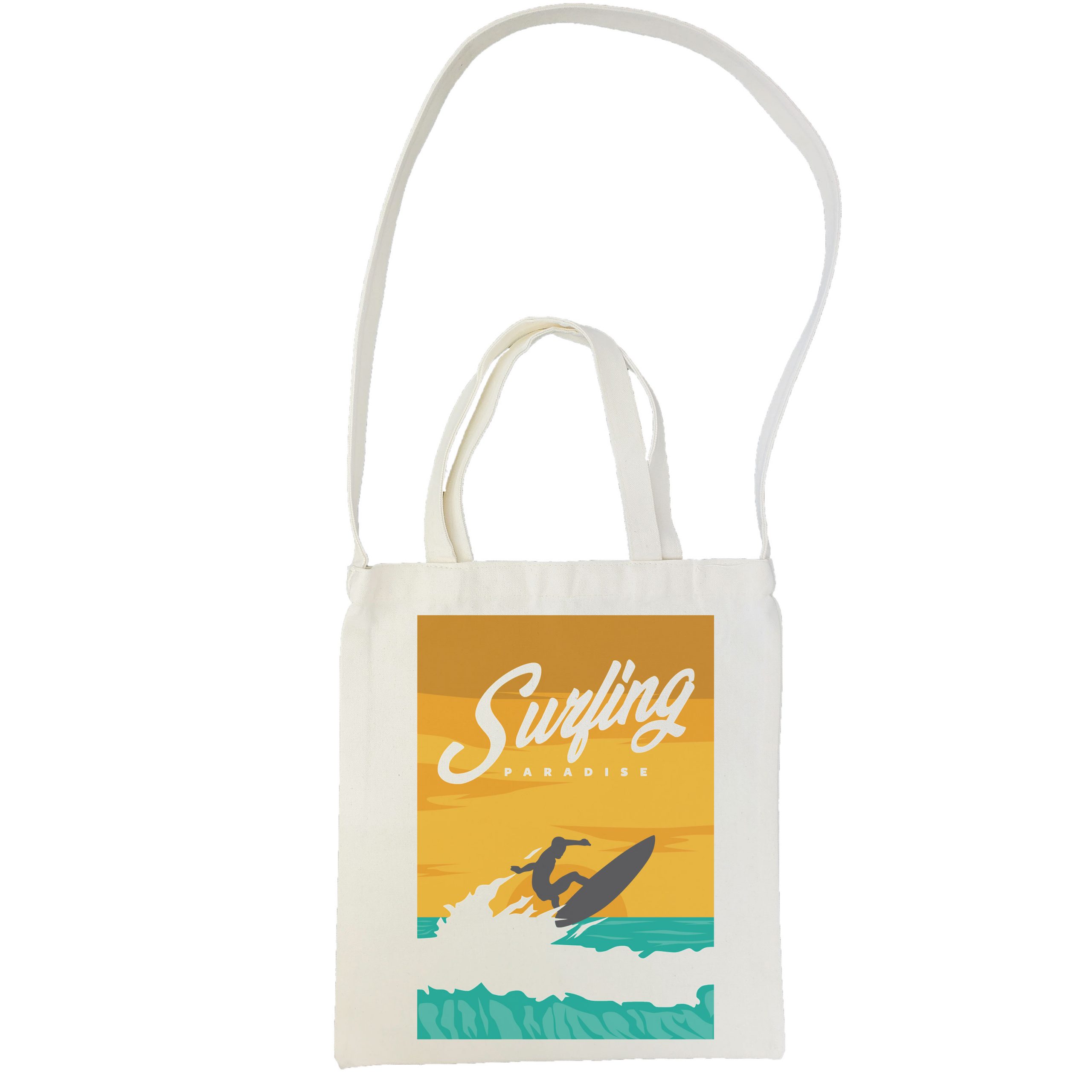 surfing paradise tote bag - sample