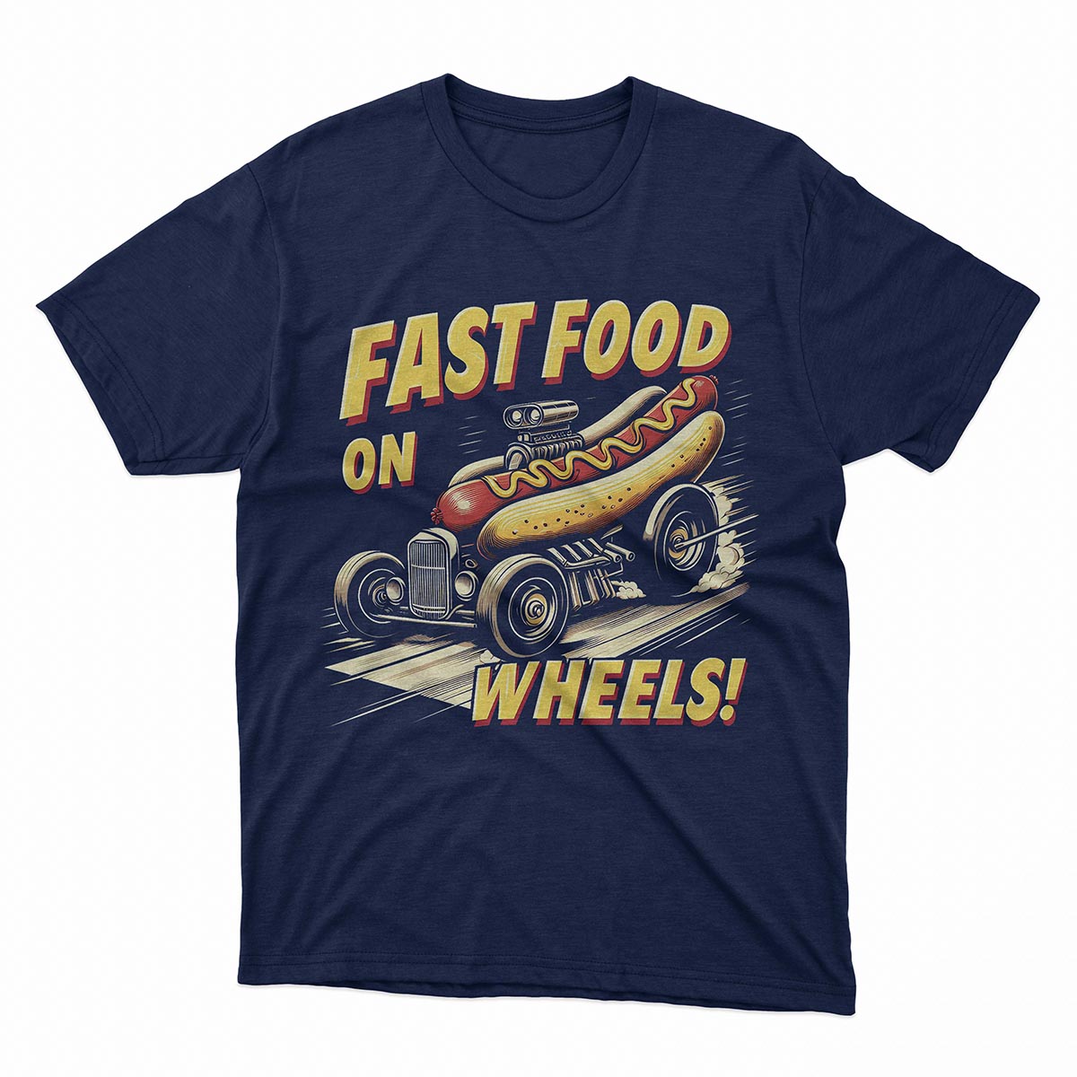 Fast Food on Wheels: The Hot Dog Hot Rod T Shirt - Image 2