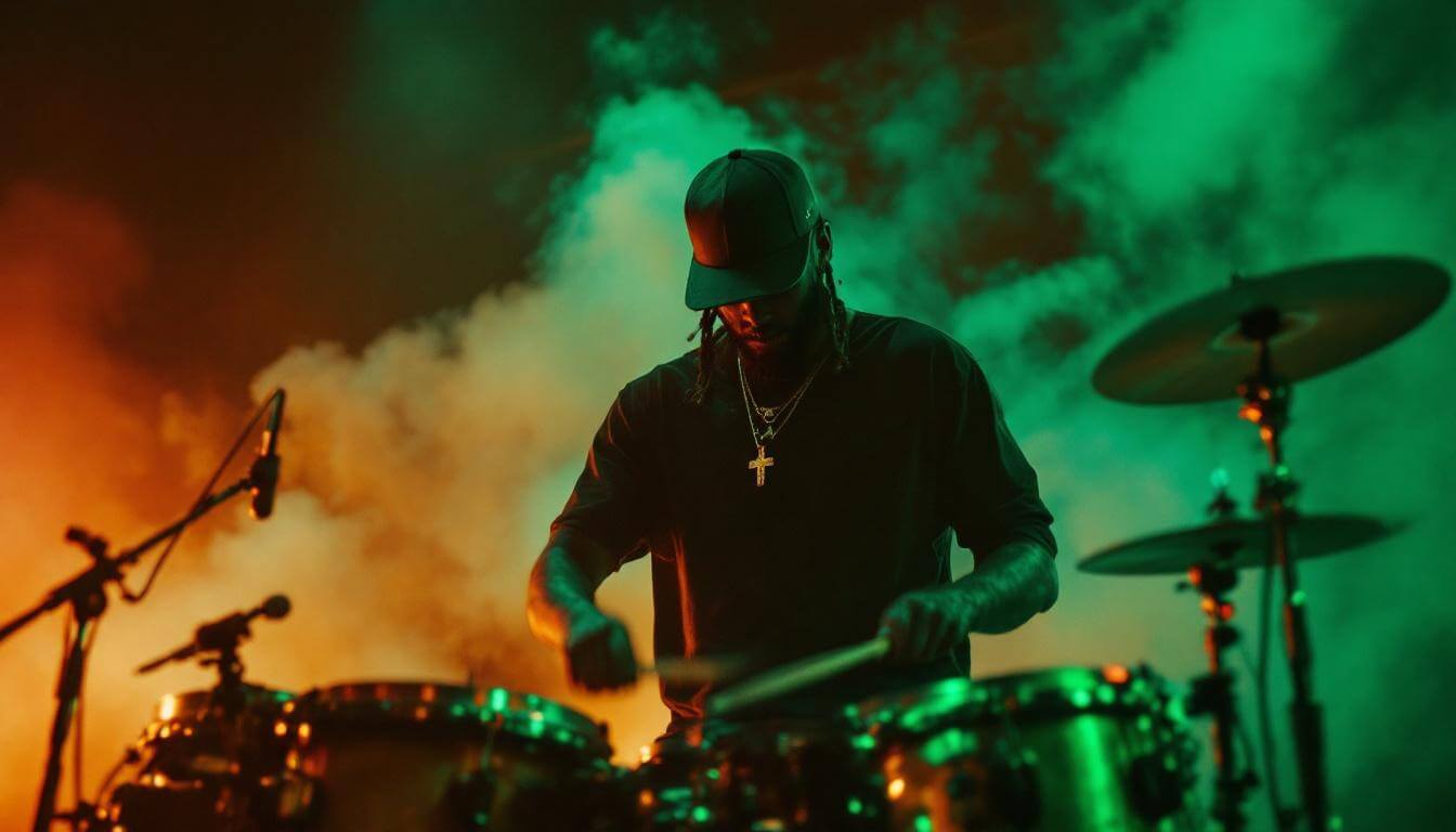 Live percussion performance representing Eric Bobo's contribution to Cypress Hill