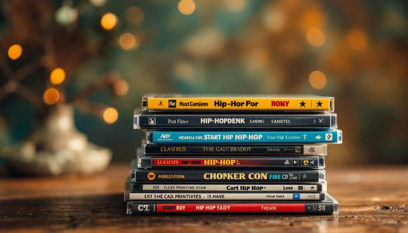 classic hip-hop CDs and cassette tapes from the 1990s
