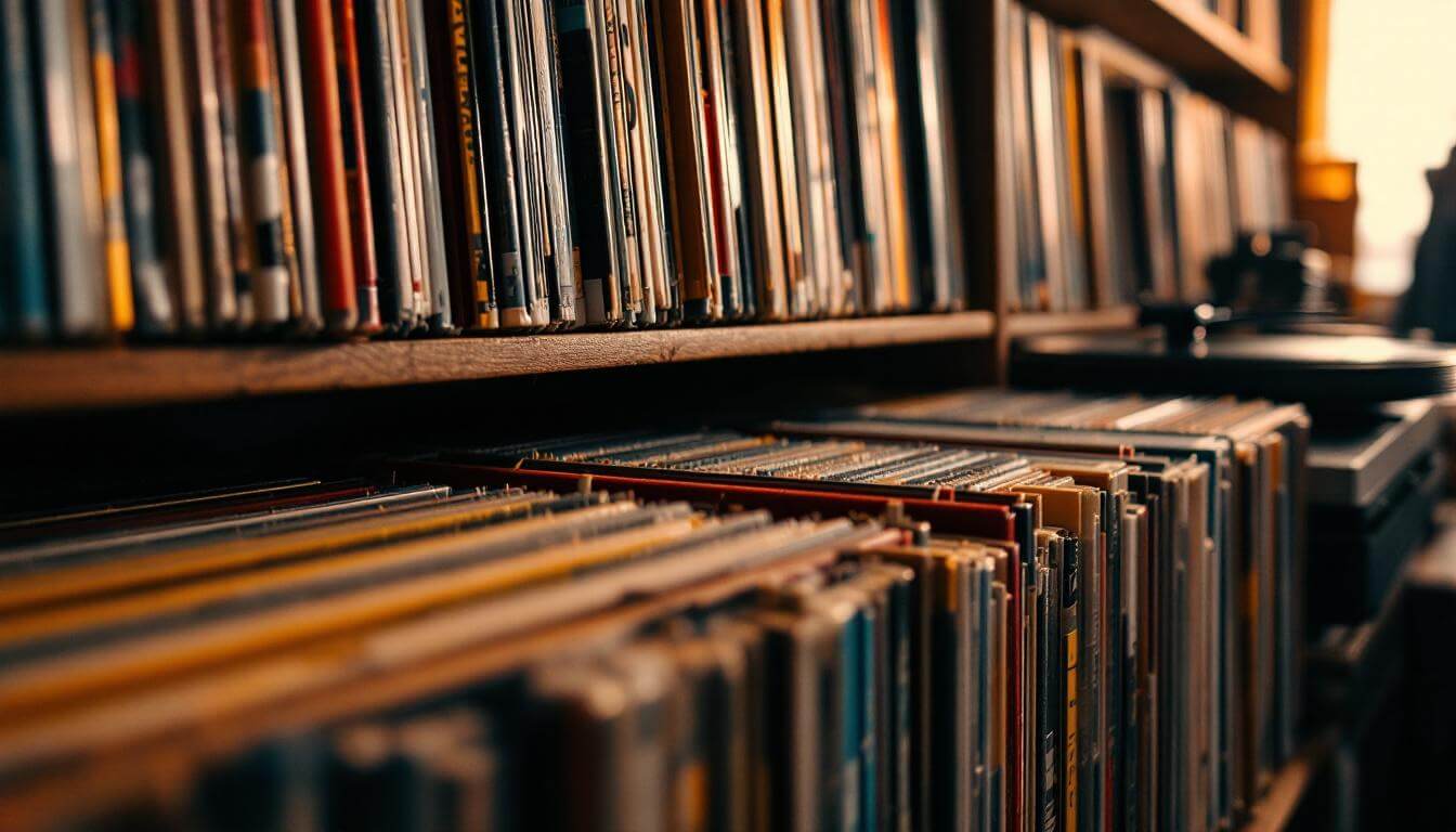hip hop vinyl and merchandise collection display