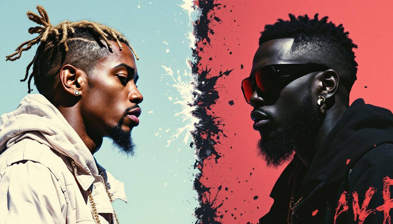 Split-frame Neptunes pop aesthetic colliding with coke-rap noir — the central tension of the Clipse Lord Willin' album