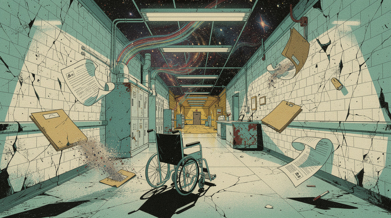 surreal hospital interior representing Kool Keith mid-career pivot