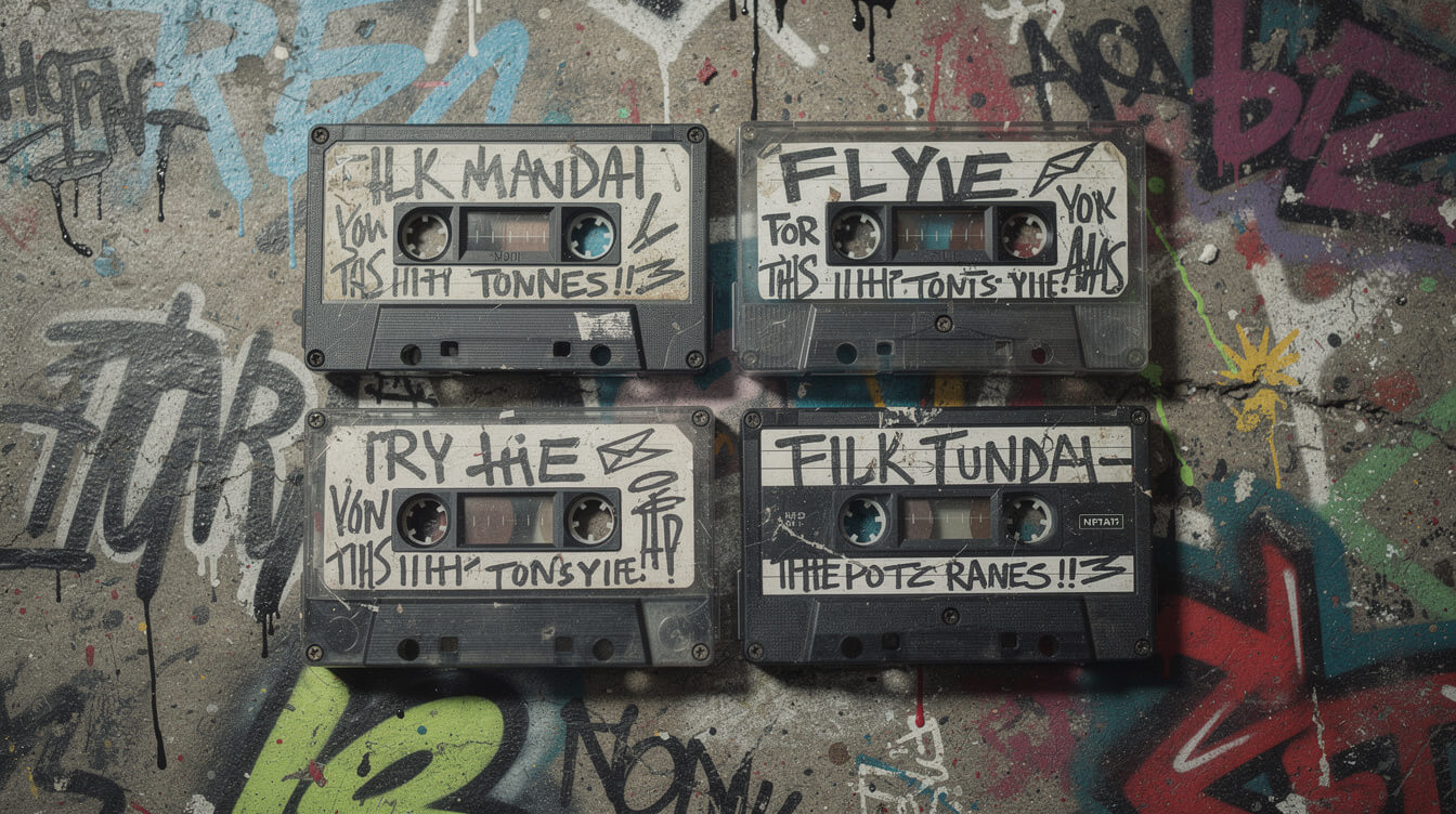 Twelve cassette tapes arranged for an eric b and rakim don't sweat the technique tracklist