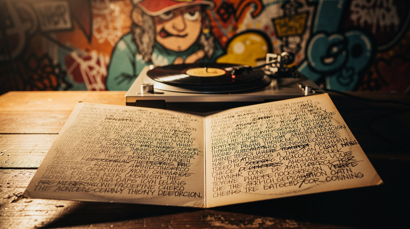 Vinyl record on a turntable