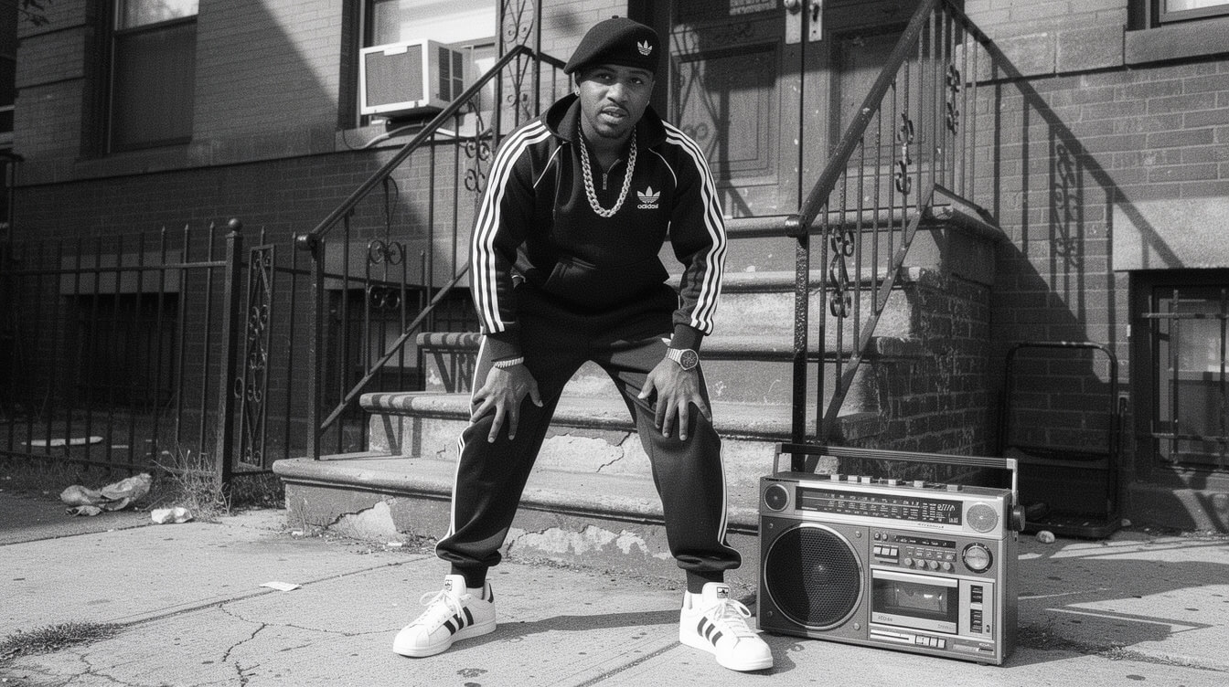 hip hop album cover origins on a 1980s Hollis Queens stoop