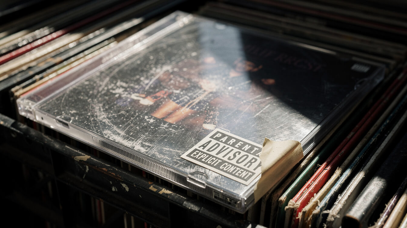 parental advisory sticker on classic hip hop album cover censorship