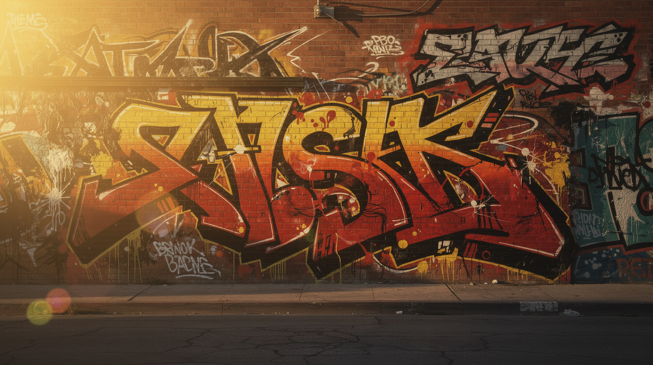 LA hip hop street art mural wall sunset