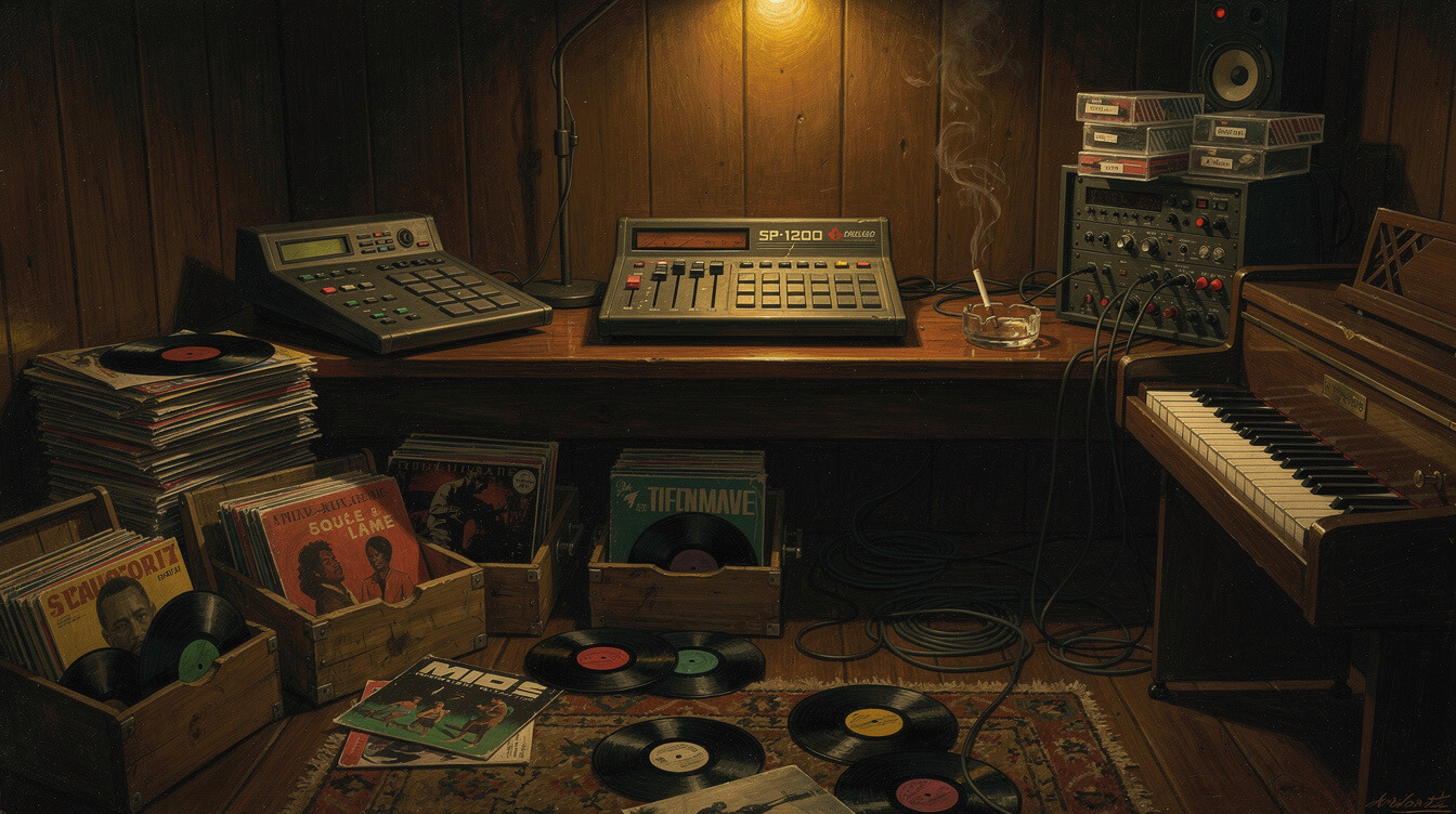 vintage SP-1200 sampler producer studio
