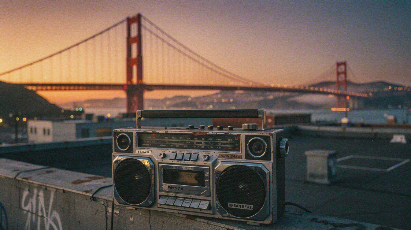 San Francisco Bay Area hip-hop skyline Golden Gate