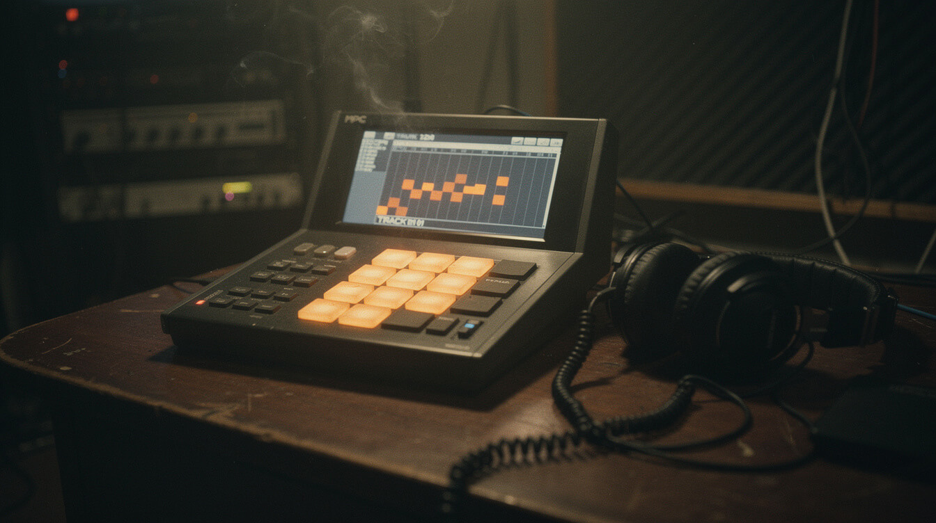 Mid-2000s Southern rap production console like the one Mouse on tha Track used