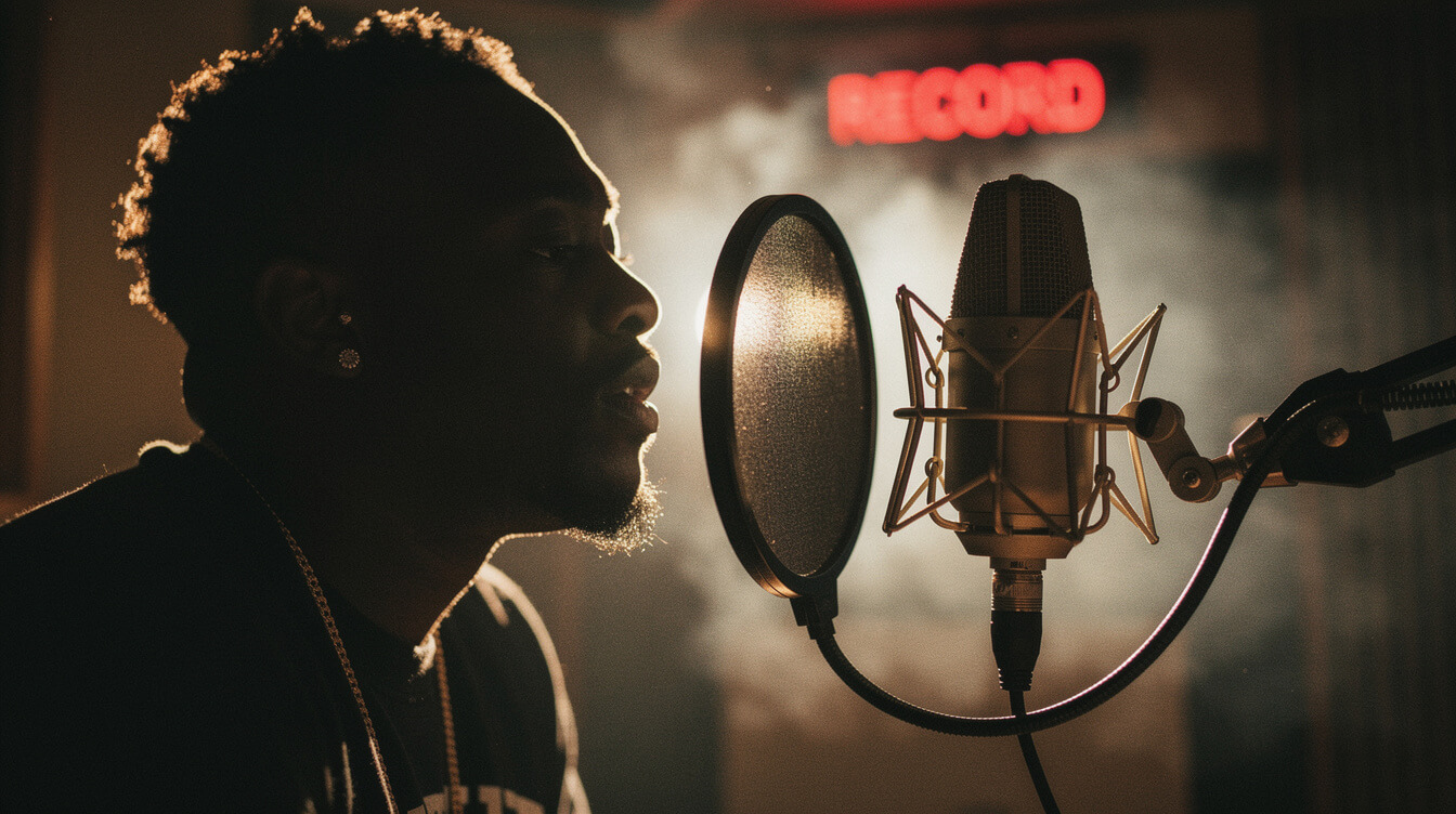 Recording booth close-up representing the wipe me down hook
