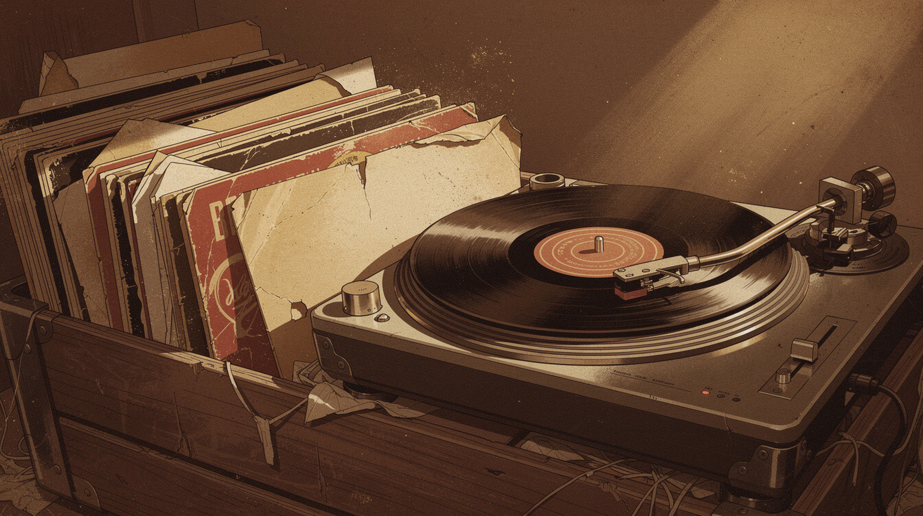 Dusty James Brown Wilson Pickett vinyl records with turntable needle