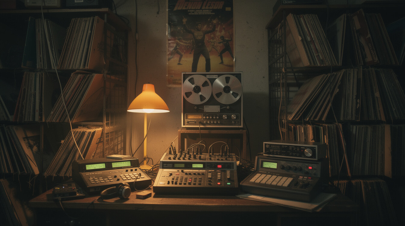Wu Tang Forever RZA production workshop, SP-1200 and vinyl crates