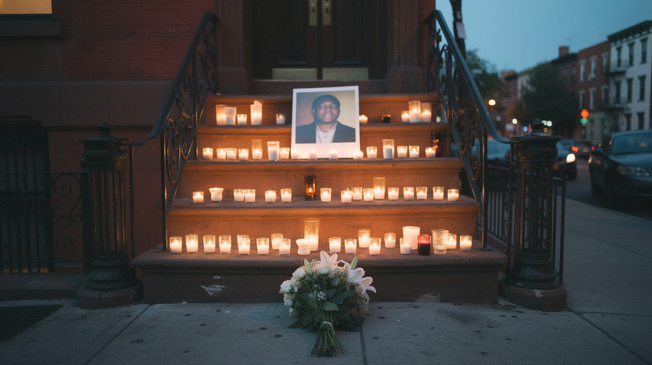 Candlelit memorial evoking Prodigy tribute and Mobb Deep legacy