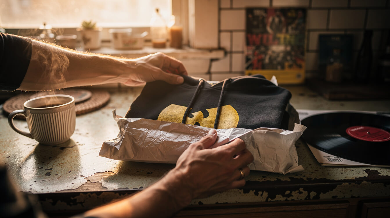 unboxing a new wu-tang hoodie