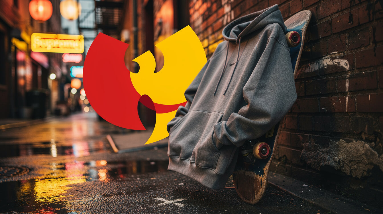 supreme x wu-tang collab hoodie collage