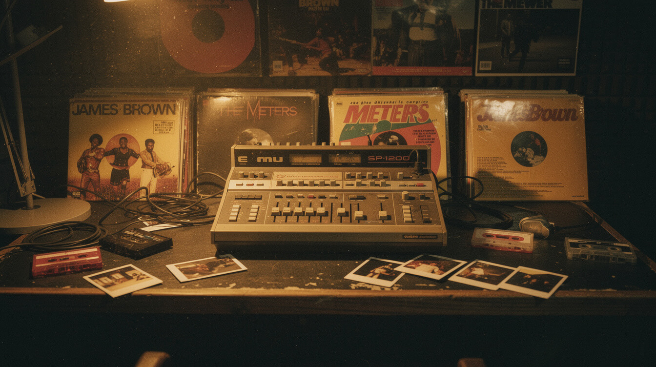 Marley Marl SP-1200 era boom-bap studio
