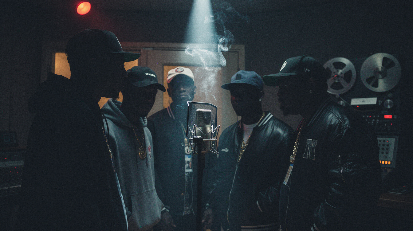 Juice Crew posse cut recording session Symphony