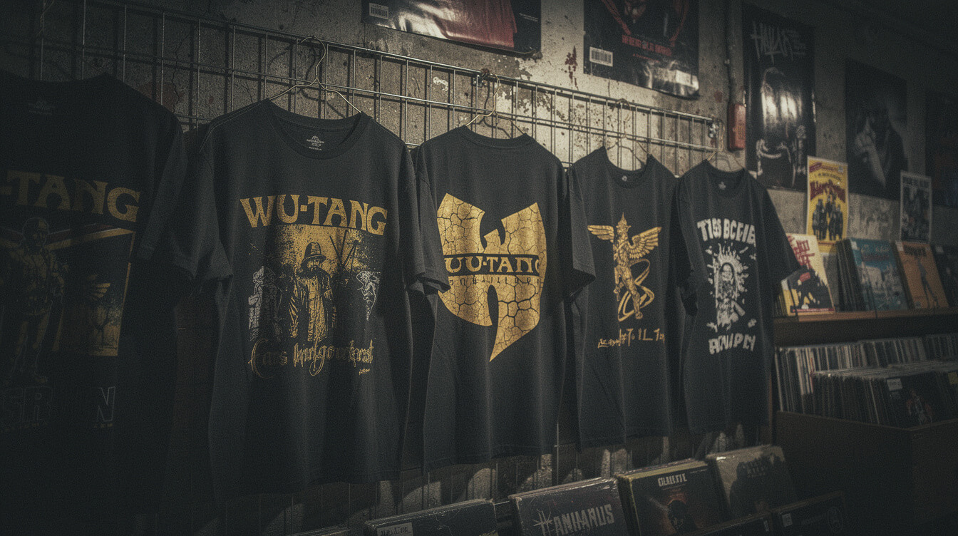wu tang shirt official vs bootleg merchandise display