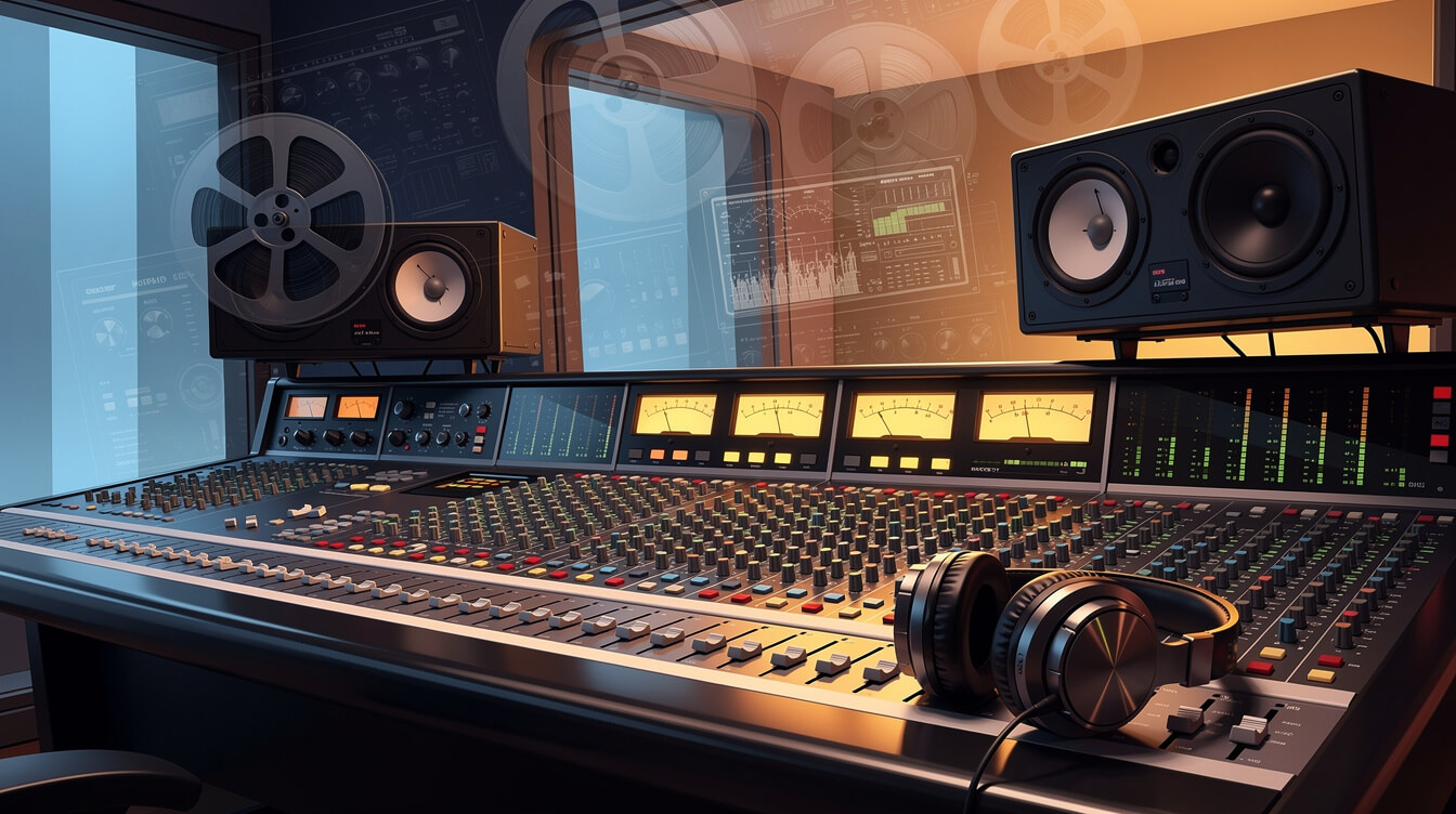 modern studio production illustration representing album sequencing influence
