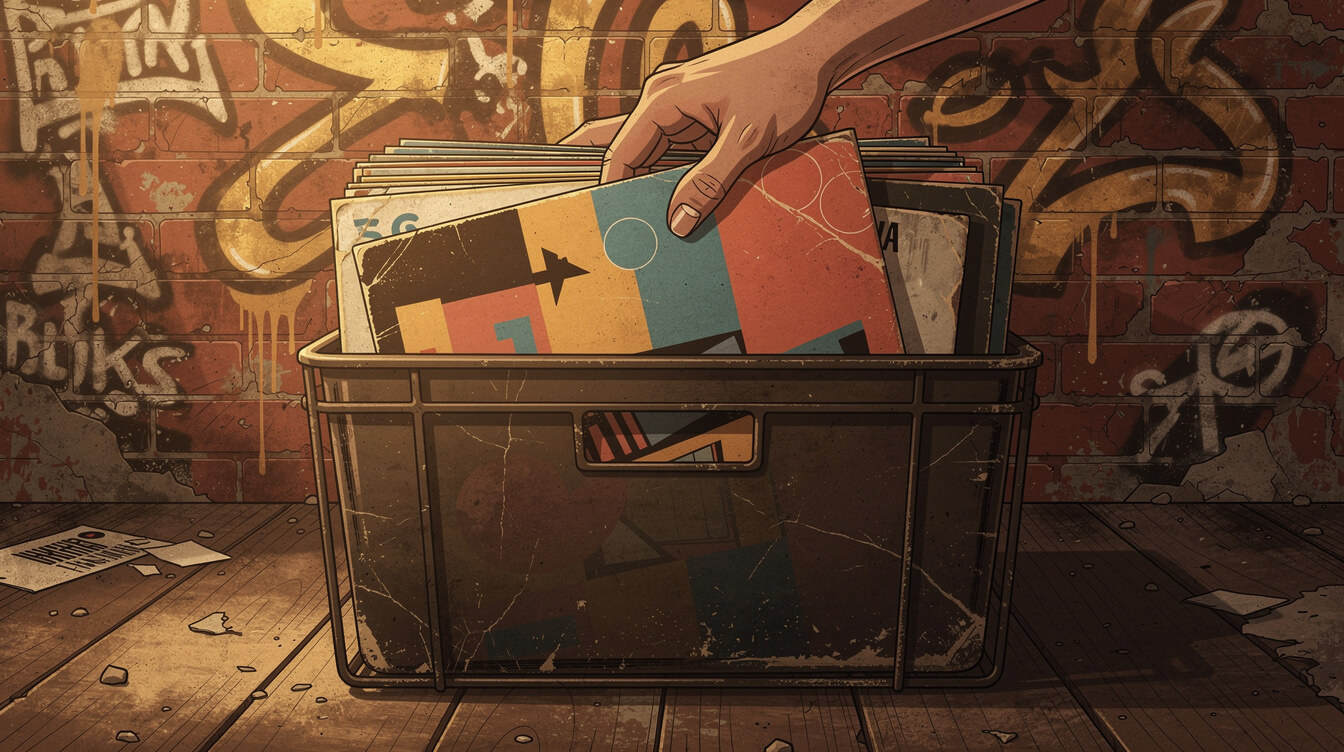 Vinyl crate representing classic Ghostface Killah entry point tracks
