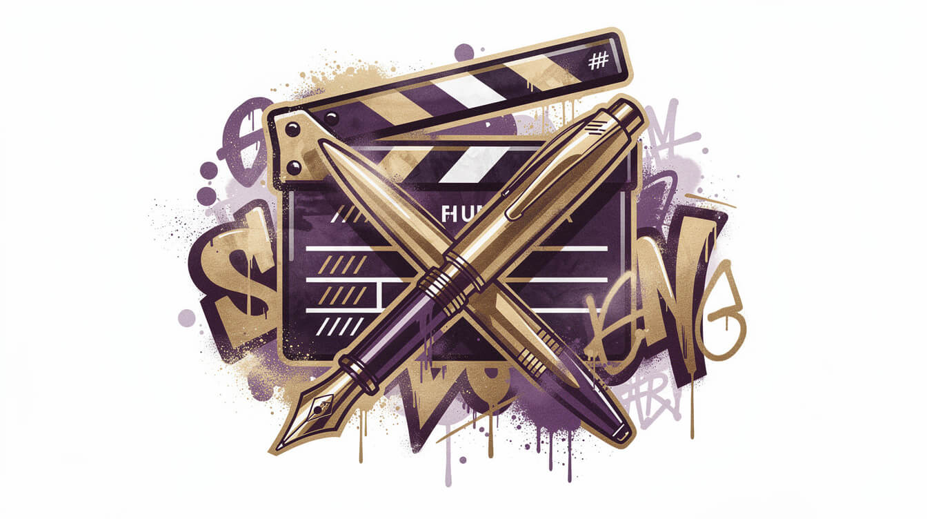 director clapperboard pen creative authorship street art