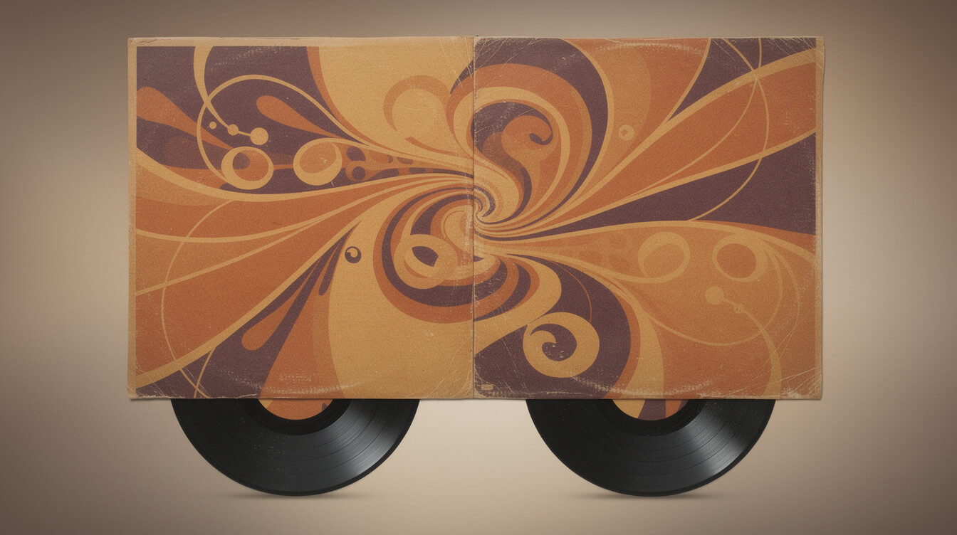 Two fused vinyl record sleeves representing The Roots discography