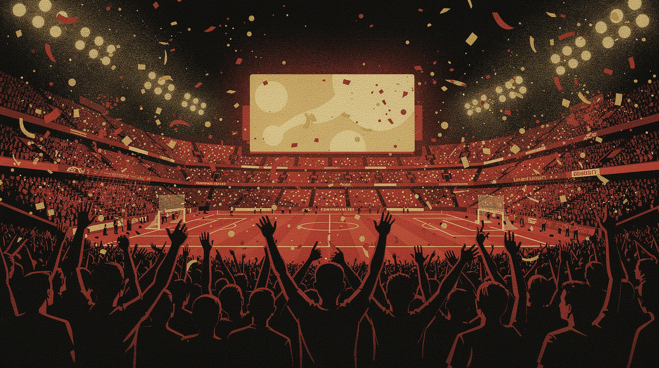 Stadium crowd with arms raised, the arena afterlife of DMX Party Up