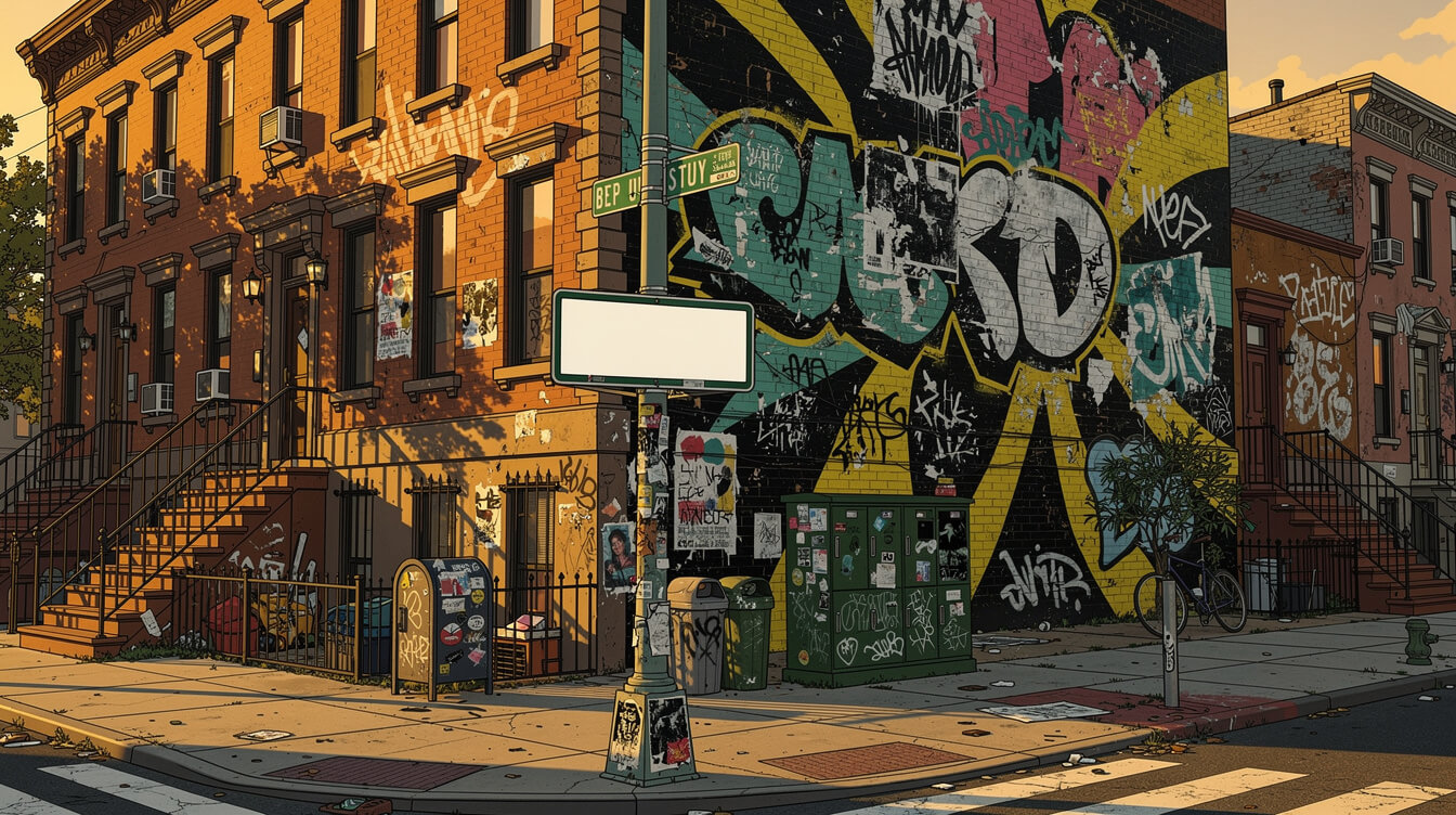 ODB Jones Way Brooklyn street corner mural illustration
