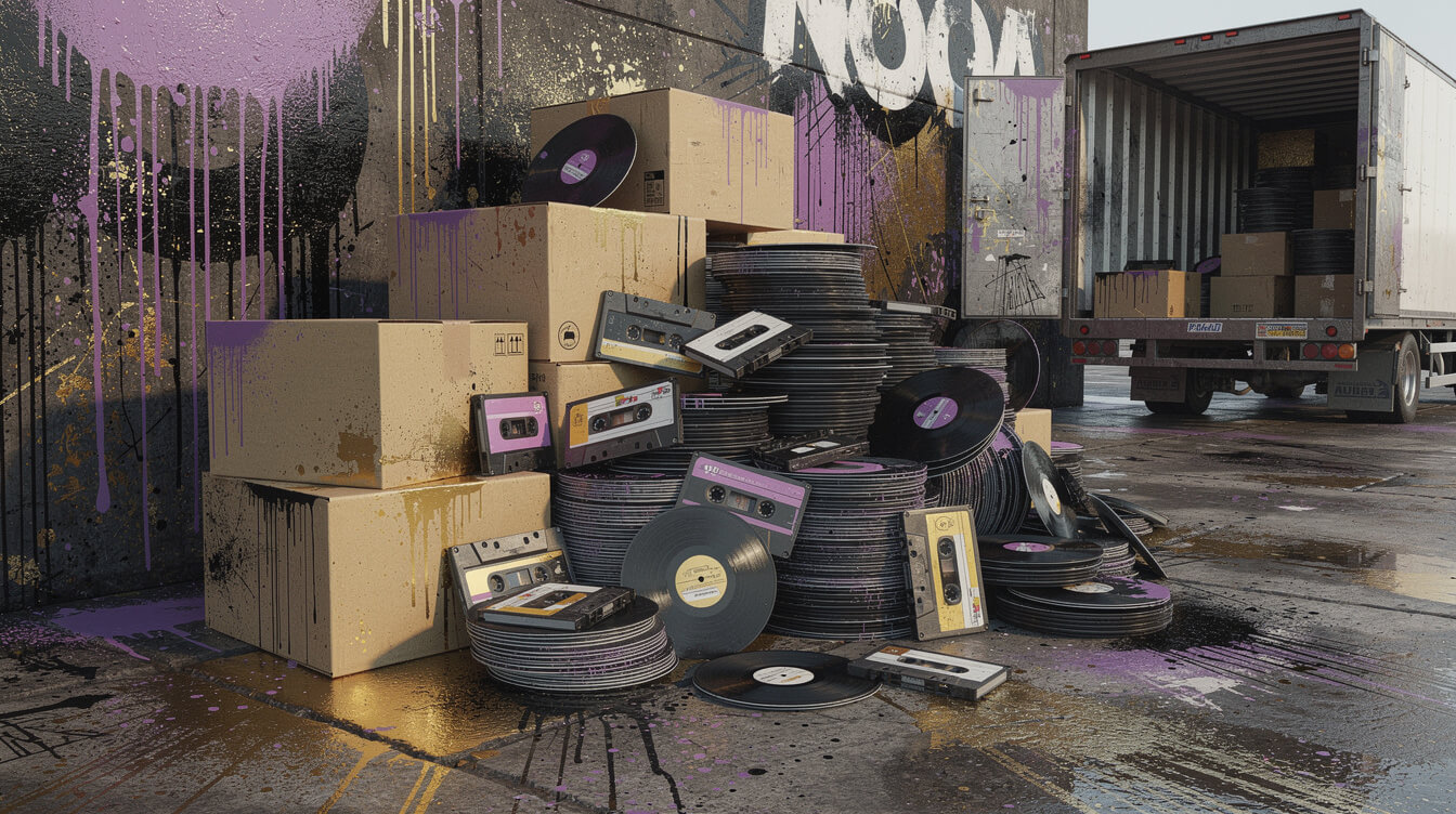 Rap-A-Lot Records independent distribution model, records and tapes on a loading dock